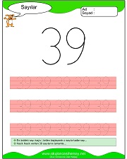 okul öncesi 1 sayısı çizgi çalışması